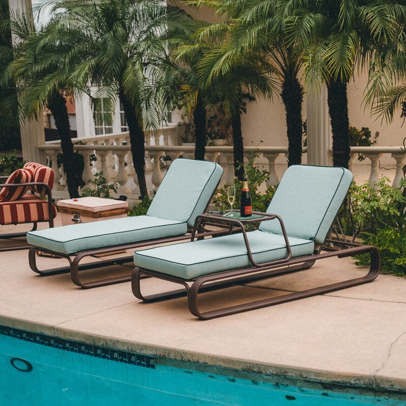 The Contini Sun Lounger in Rivie Green | Merlot Frame Contini Sun Lounger Kit Business & Pleasure Co. 
