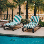 Contini Sun Lounger Business & Pleasure Co. Bistro Green Stripe Merlot 