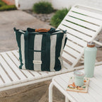 The Cooler Tote Bag Business & Pleasure Co. Terry Green Stripe 