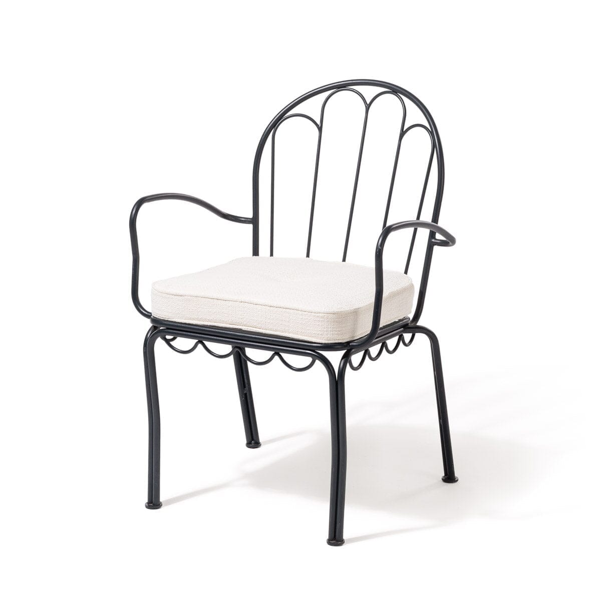 Al Fresco Dining Chair in Boucle Antique White | Vintage Black Frame Al Fresco Dining Chair Kit Business & Pleasure Co. 