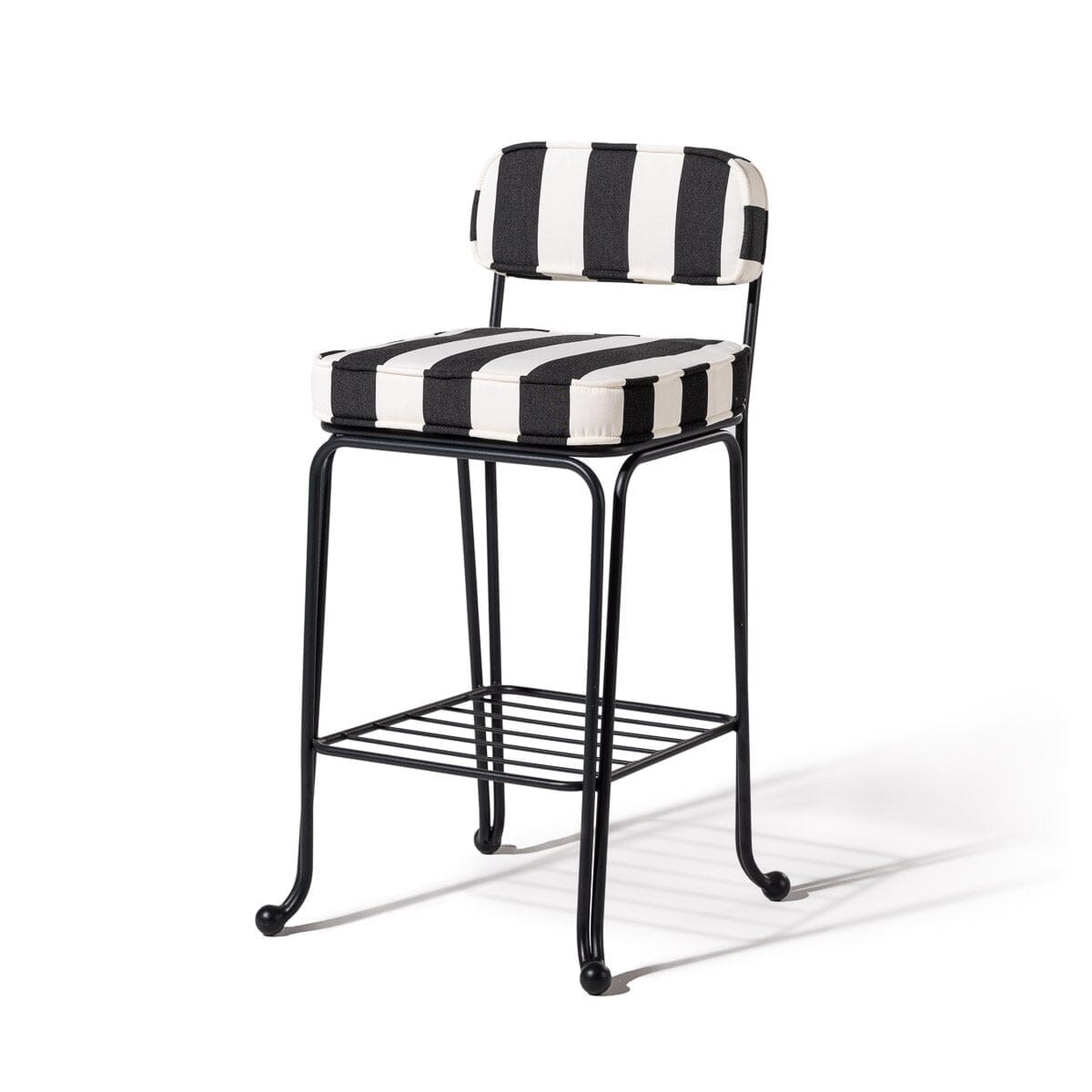 Product image of Waterhouse Bistro Stool in Crew Vintage Black Stripe | Vintage Black Frame Waterhouse Bistro Stool Kit Business & Pleasure Co. 