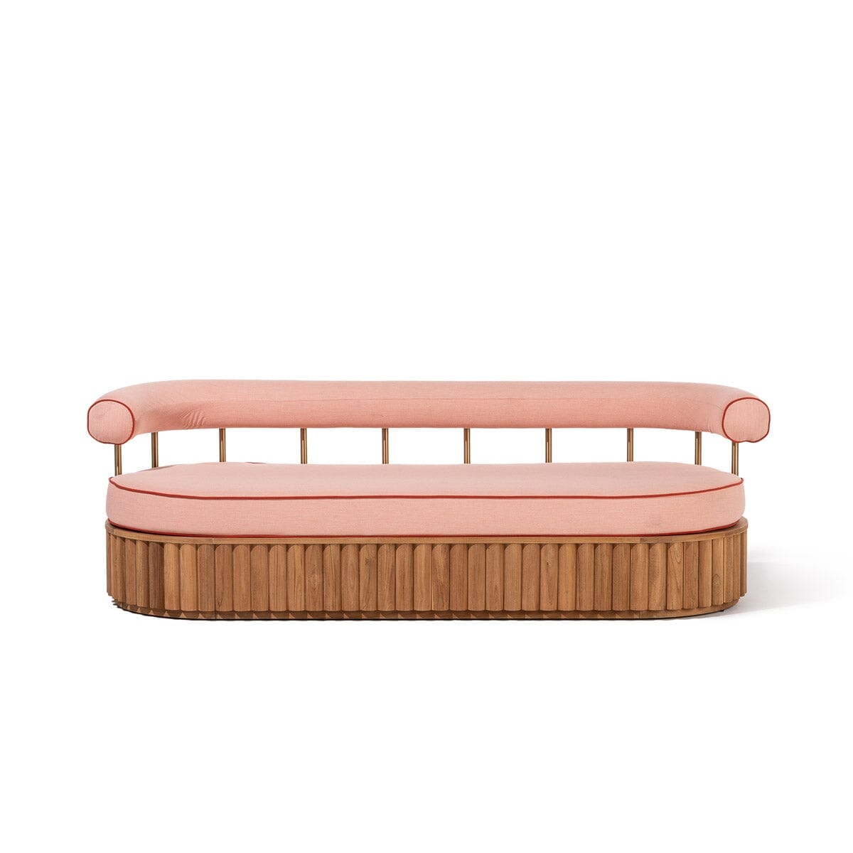 Product image of Daisy Sofa in Rivie Pink | Teakwood Frame Daisy Sofa Kit Business & Pleasure Co. 