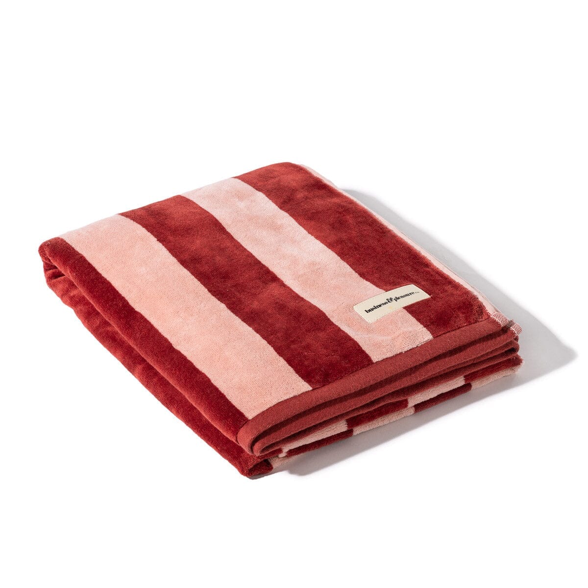 The Beach Towel - Terry Terracotta Stripe Beach Towel Business & Pleasure Co. 
