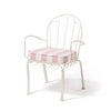 Swatch for The Al Fresco Dining Chair in Crew Pink Stripe | Antique White Frame