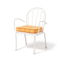 The Al Fresco Dining Chair & Cushion Business & Pleasure Co. Bistro Papaya Stripe Antique White 