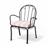 Swatch for Al Fresco Dining Chair in Crew Pink Stripe | Vintage Black Frame