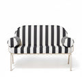 Al Fresco Love Seat Business & Pleasure Co. Crew Vintage Black Stripe Antique White 