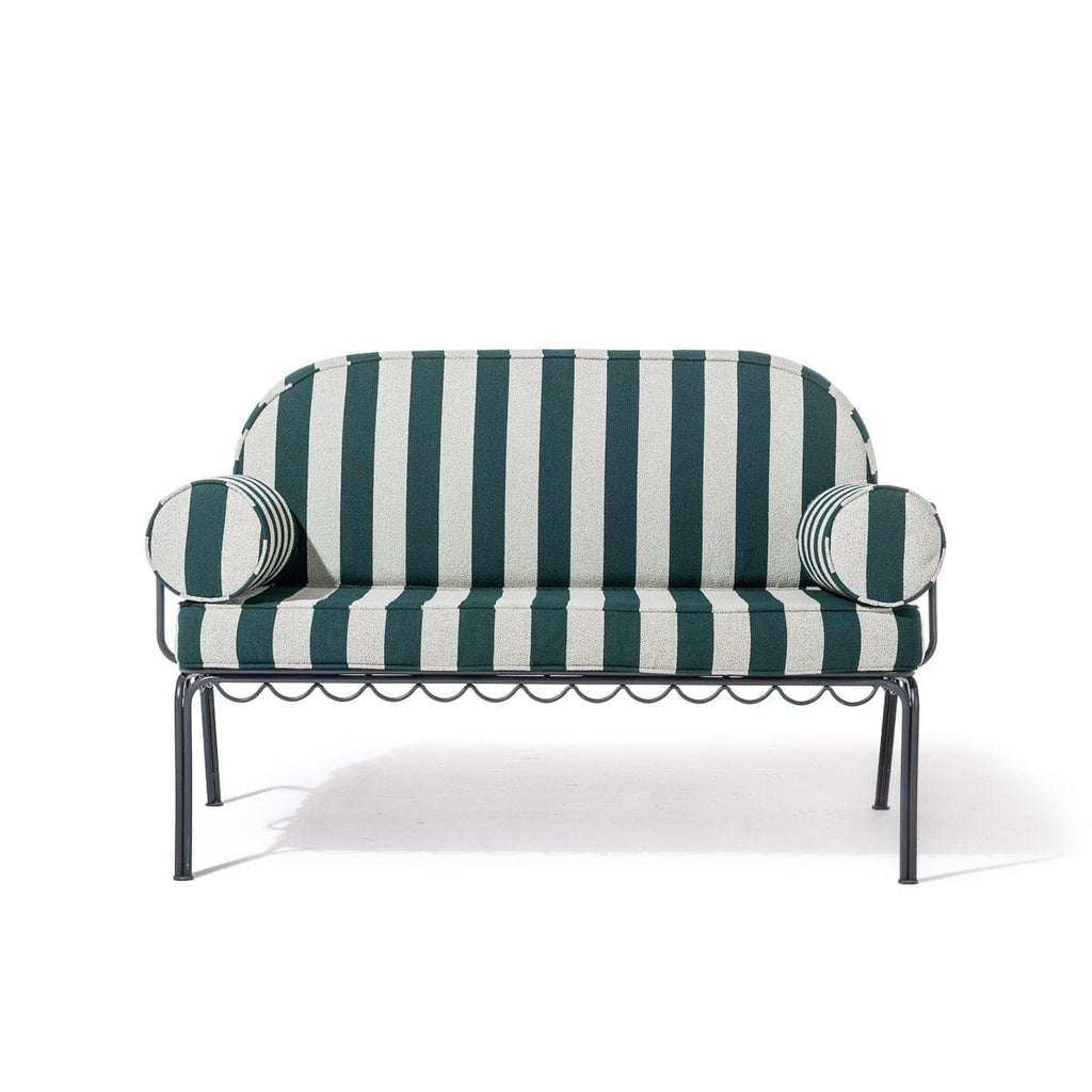 The Al Fresco Love Seat Business & Pleasure Co. Terry Green Stripe Vintage Black 
