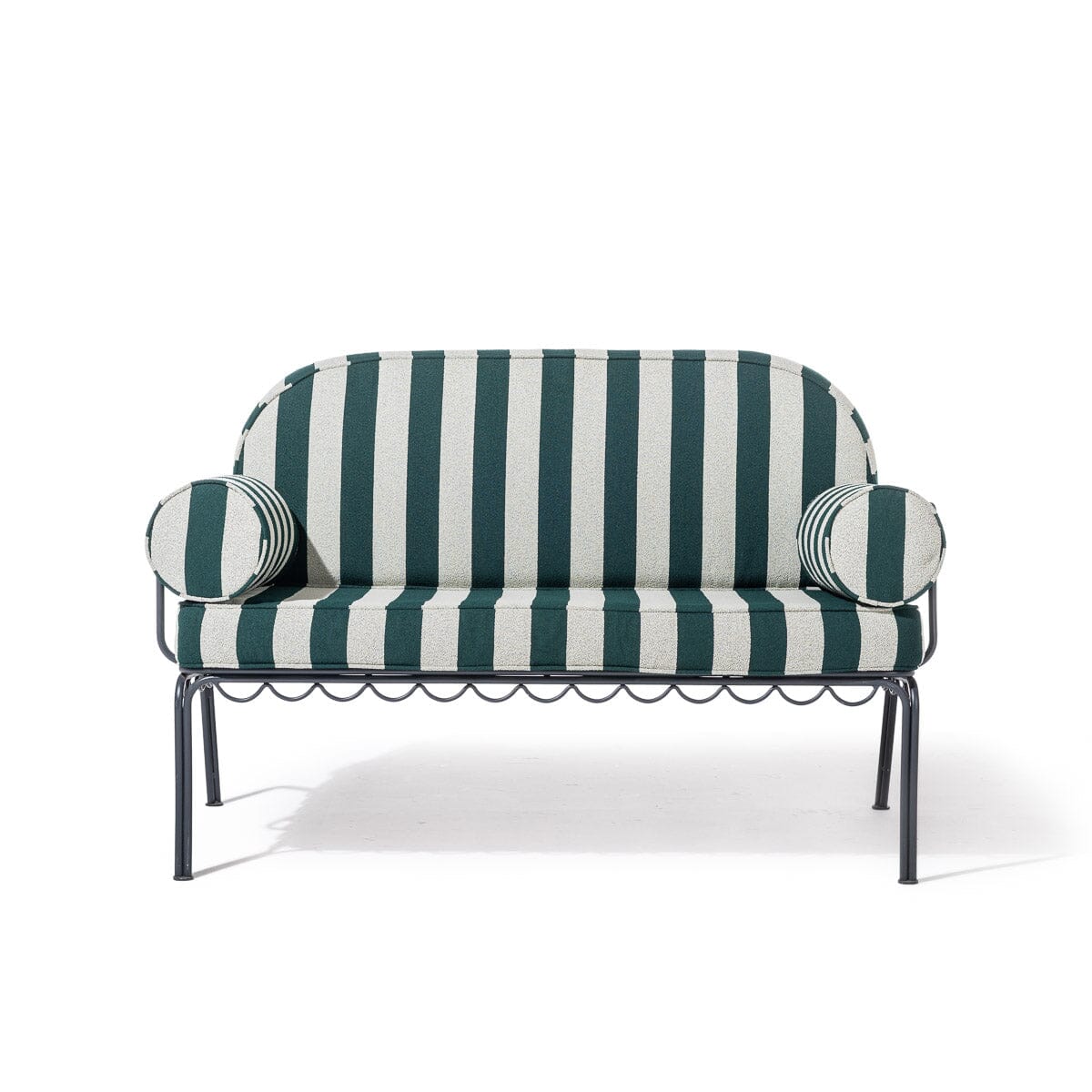 The Al Fresco Love Seat Business & Pleasure Co. Terry Green Stripe Vintage Black 