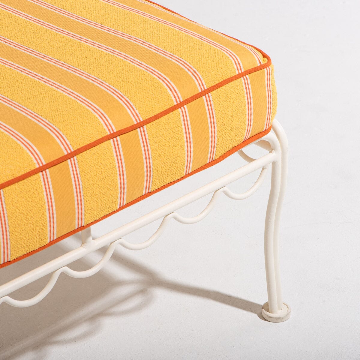 Al Fresco Sun Lounger Bistro Papaya Stripe | Antique White Frame Al Fresco Sun Lounger Kit Business & Pleasure Co. 