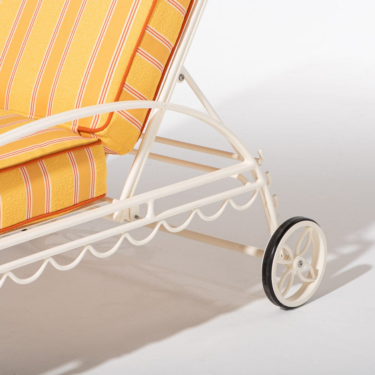 Al Fresco Sun Lounger Bistro Papaya Stripe | Antique White Frame Al Fresco Sun Lounger Kit Business & Pleasure Co. 