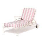 The Al Fresco Sun Lounger in Crew Pink Stripe | Antique White Frame