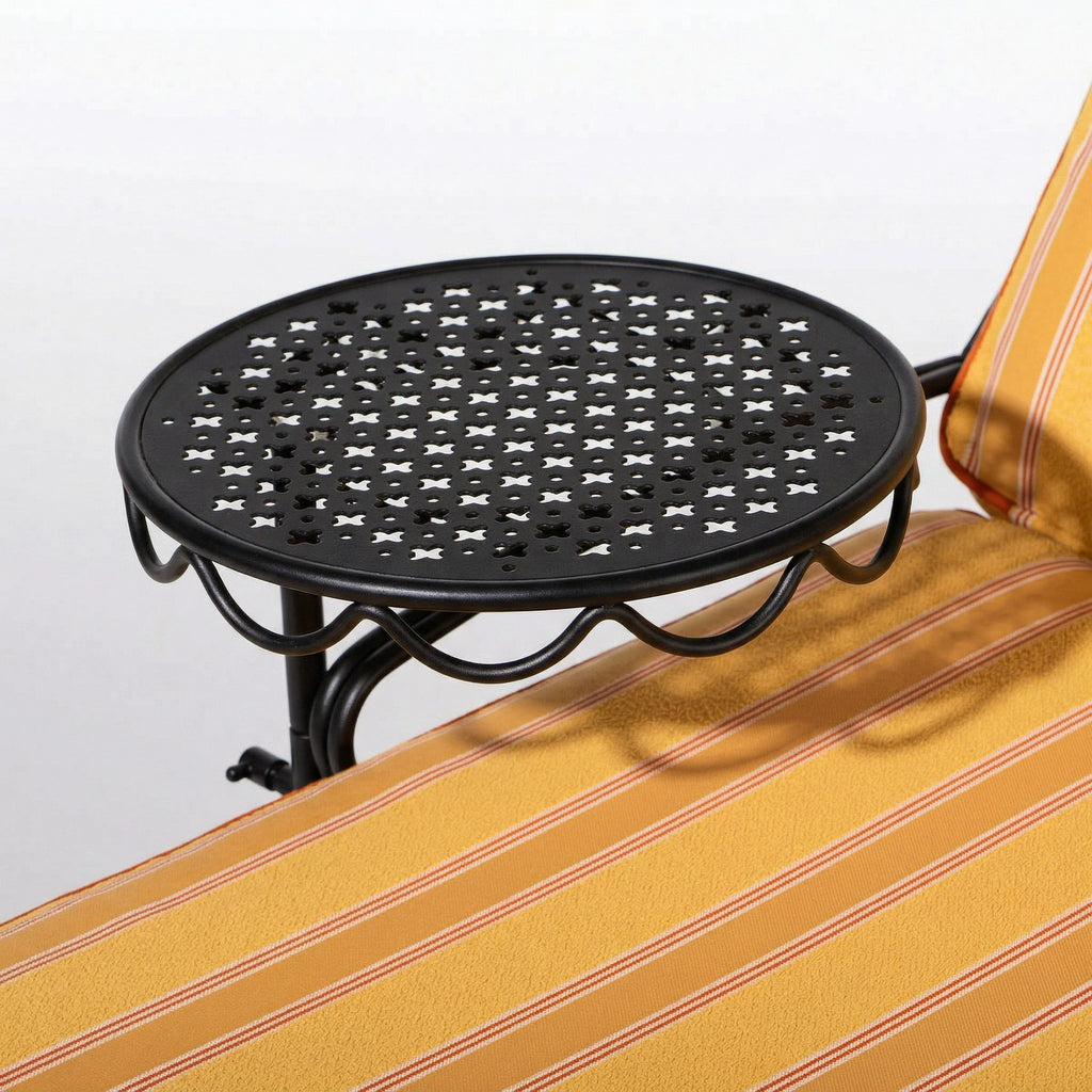 Al Fresco Sun Lounger in Bistro Papaya Stripe | Vintage Black Frame Al Fresco Sun Lounger Kit Business & Pleasure Co. 