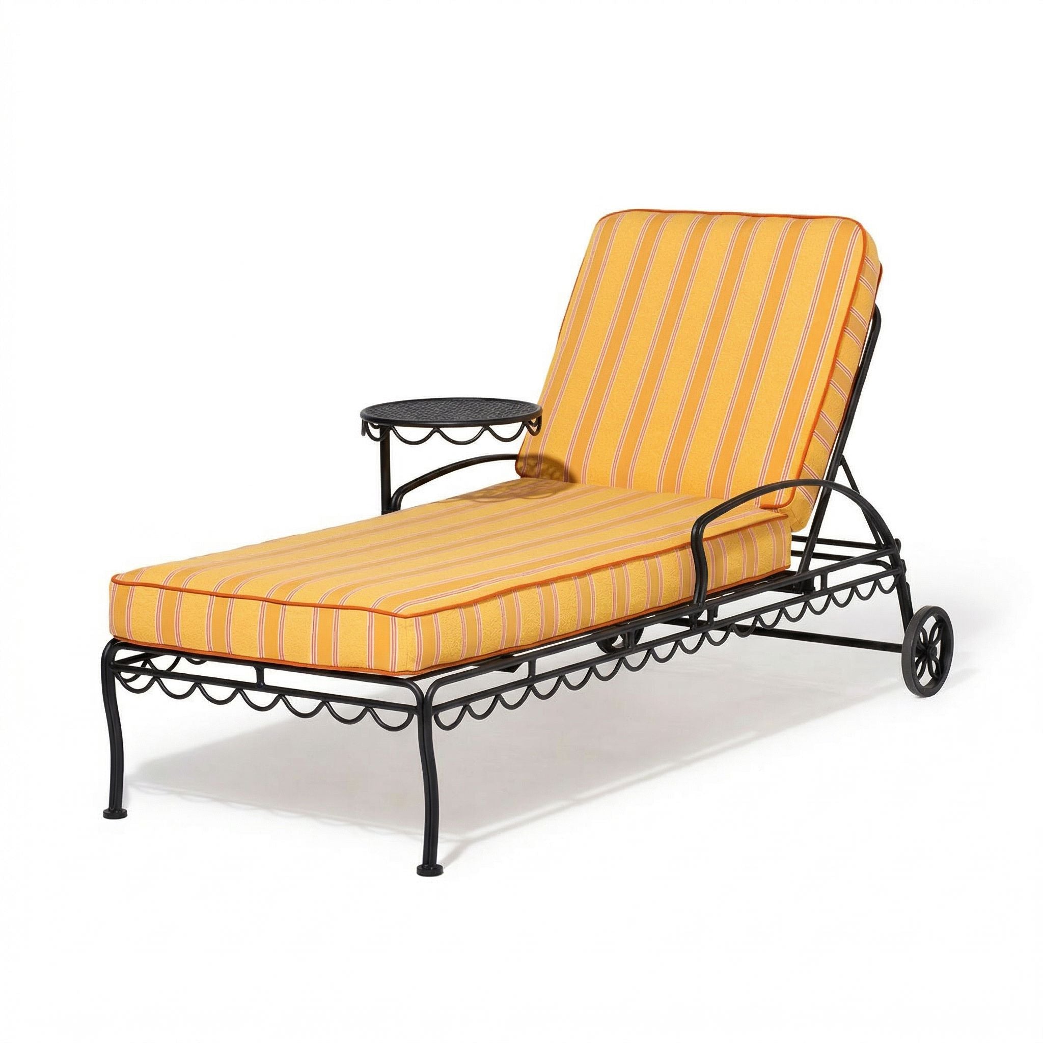 Al Fresco Sun Lounger in Bistro Papaya Stripe | Vintage Black Frame Al Fresco Sun Lounger Kit Business & Pleasure Co. 