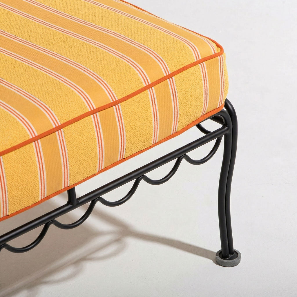 Al Fresco Sun Lounger in Bistro Papaya Stripe | Vintage Black Frame Al Fresco Sun Lounger Kit Business & Pleasure Co. 