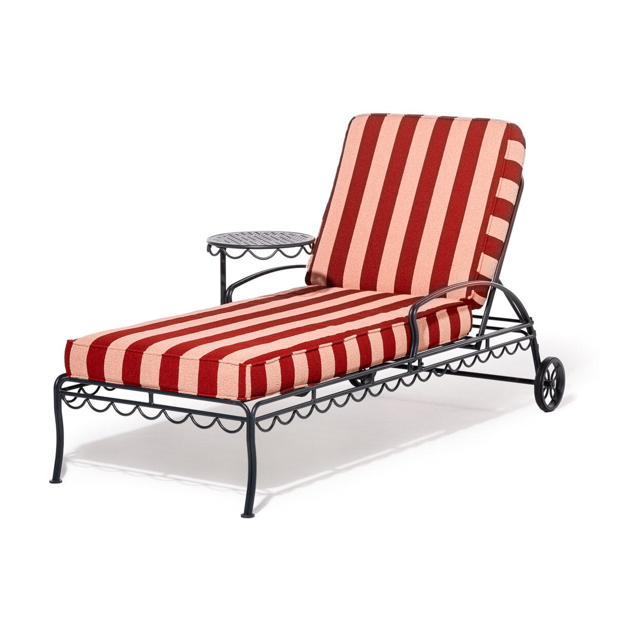 The Al Fresco Sun Lounger Business & Pleasure Co. Terry Terracotta Stripe Vintage Black 