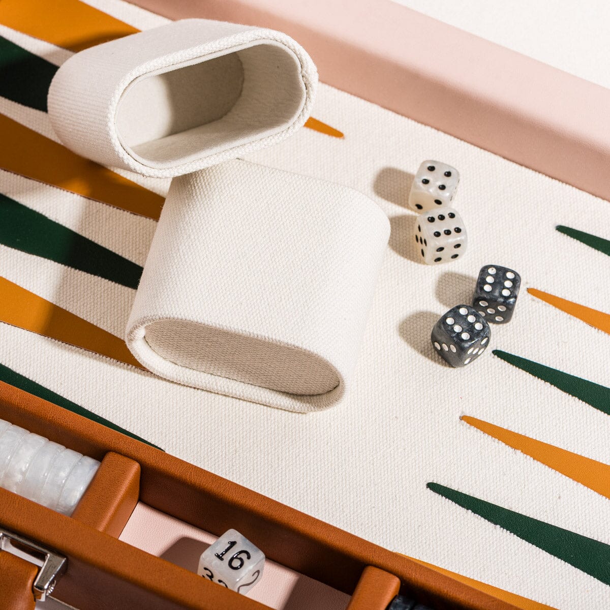 The Backgammon Set - Terry Terracotta Stripe Backgammon Set Business & Pleasure Co. 