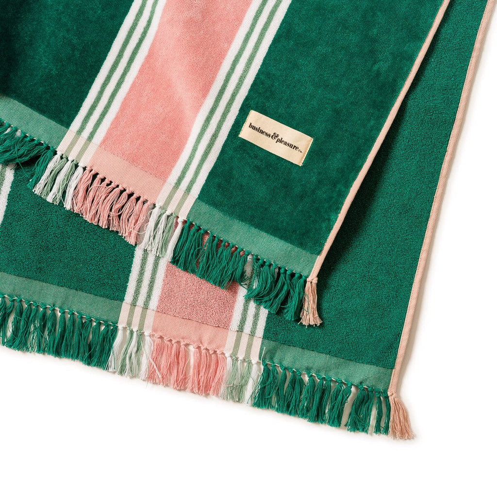 The Beach Blanket - Bistro Green Stripe Beach Blanket Business & Pleasure Co. 
