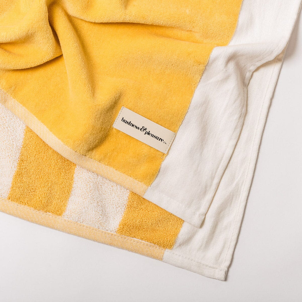 The Beach Blanket - Crew Mimosa Yellow Stripe Beach Blanket Business & Pleasure Co. 