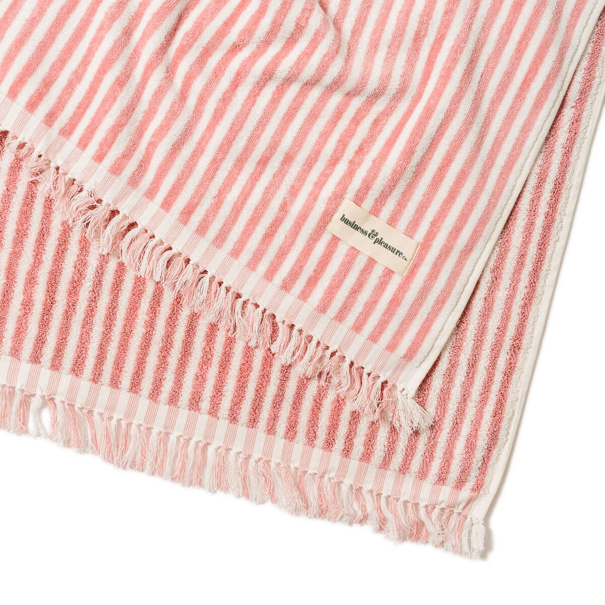 The Beach Blanket - Lauren's Pink Stripe Beach Blanket Business & Pleasure Co 