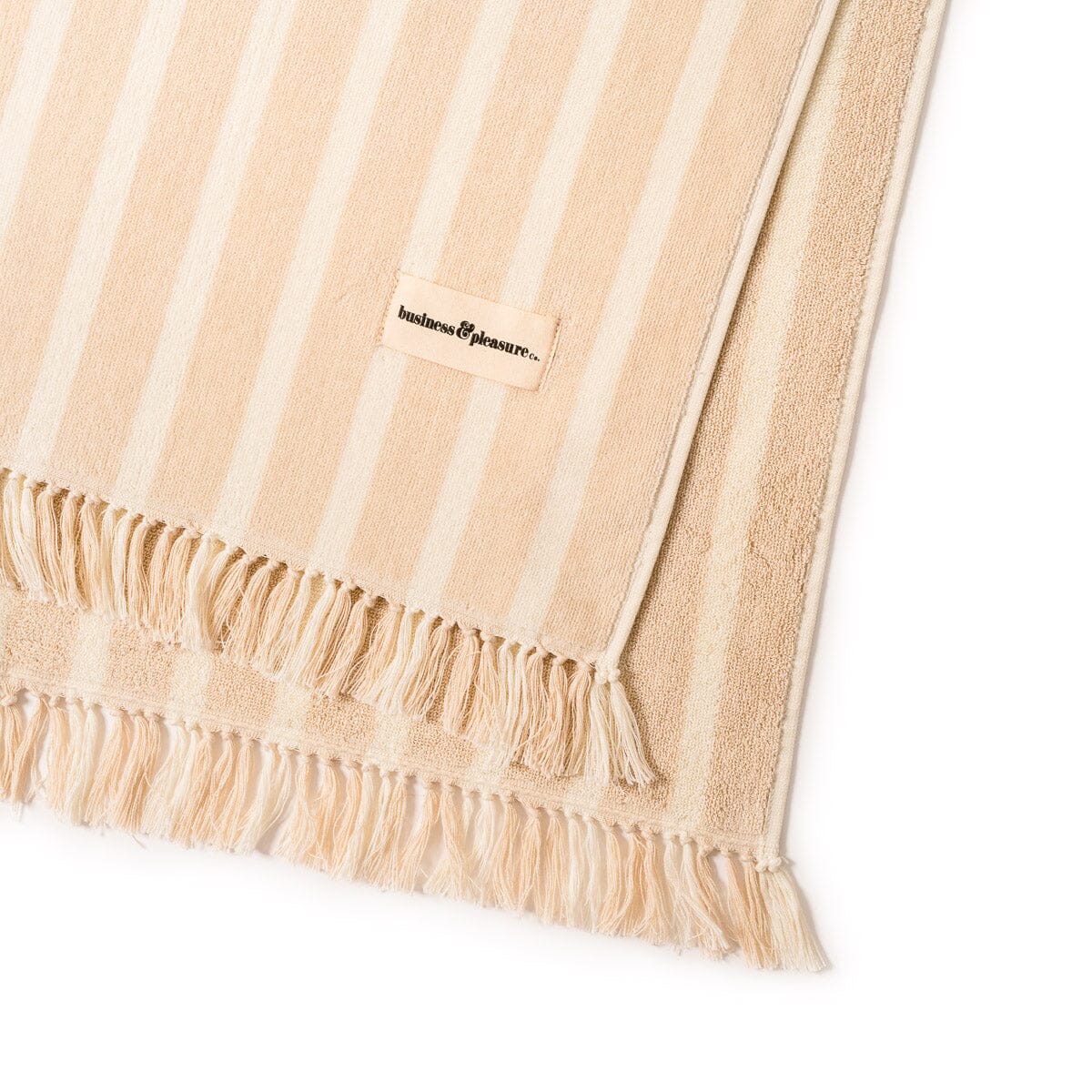 The Beach Blanket - Monaco Natural Stripe Beach Blanket Business & Pleasure Co 