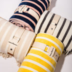 The Beach Blanket - Monaco Natural Stripe Beach Blanket Business & Pleasure Co 