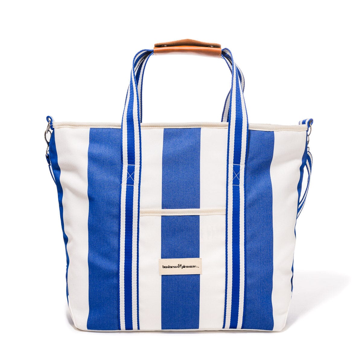 The Cooler Tote Bag - Crew Mediterranean Blue Stripe Cooler Tote Business & Pleasure Co. 