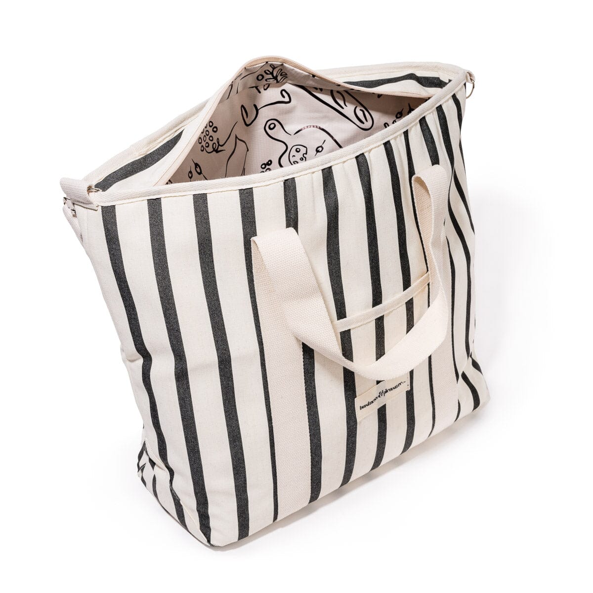 The Cooler Tote Bag - Monaco Black Stripe Cooler Tote Business & Pleasure Co 
