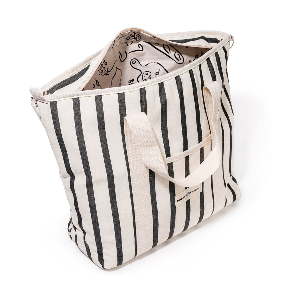 The Cooler Tote Bag - Monaco Black Stripe Cooler Tote Business & Pleasure Co 
