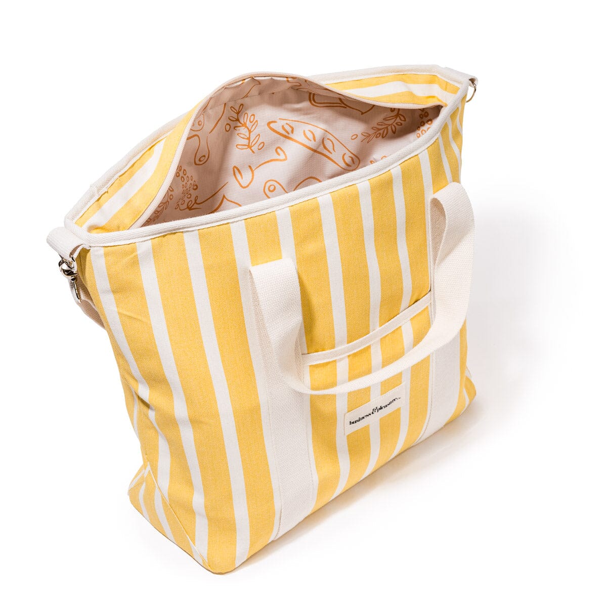 The Cooler Tote Bag - Monaco Mimosa Stripe Cooler Tote Business & Pleasure Co 