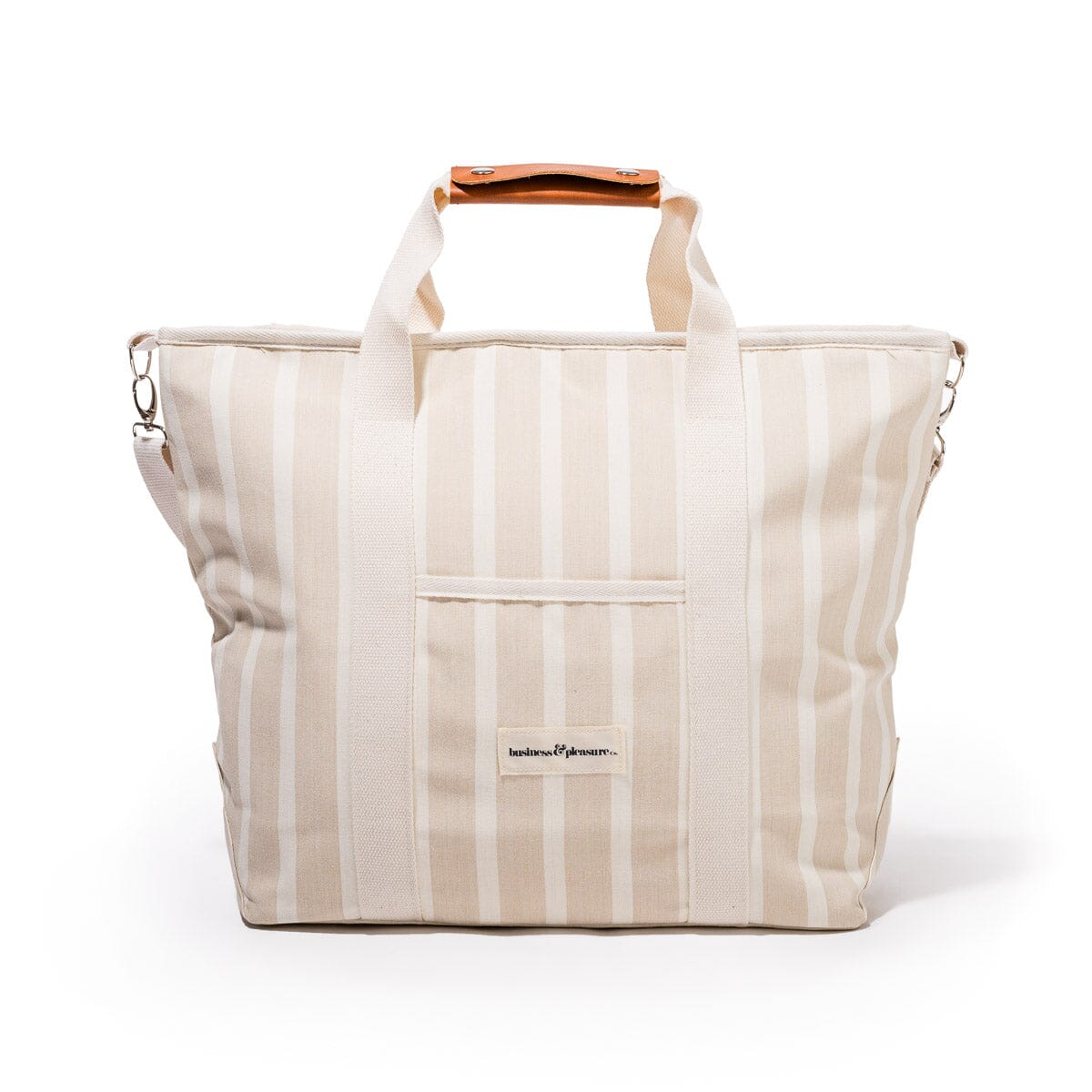 The Cooler Tote Bag - Monaco Natural Stripe Cooler Tote Business & Pleasure Co 