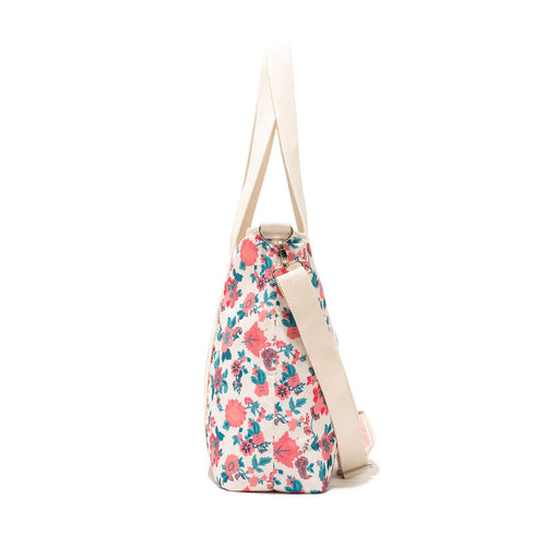 The Cooler Tote Bag - Paisley Bay Palm Pink Cooler Tote Business & Pleasure Co. 