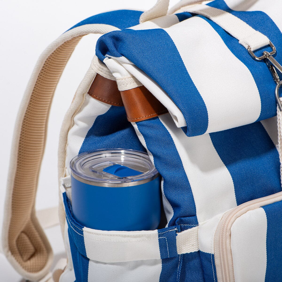 The Backpack Cooler - Crew Mediterranean Blue Stripe Backpack Cooler Business & Pleasure Co. 