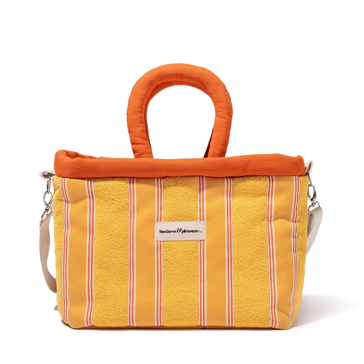 The Cloud Cooler Tote Bag Business & Pleasure Co. Bistro Papaya Stripe 