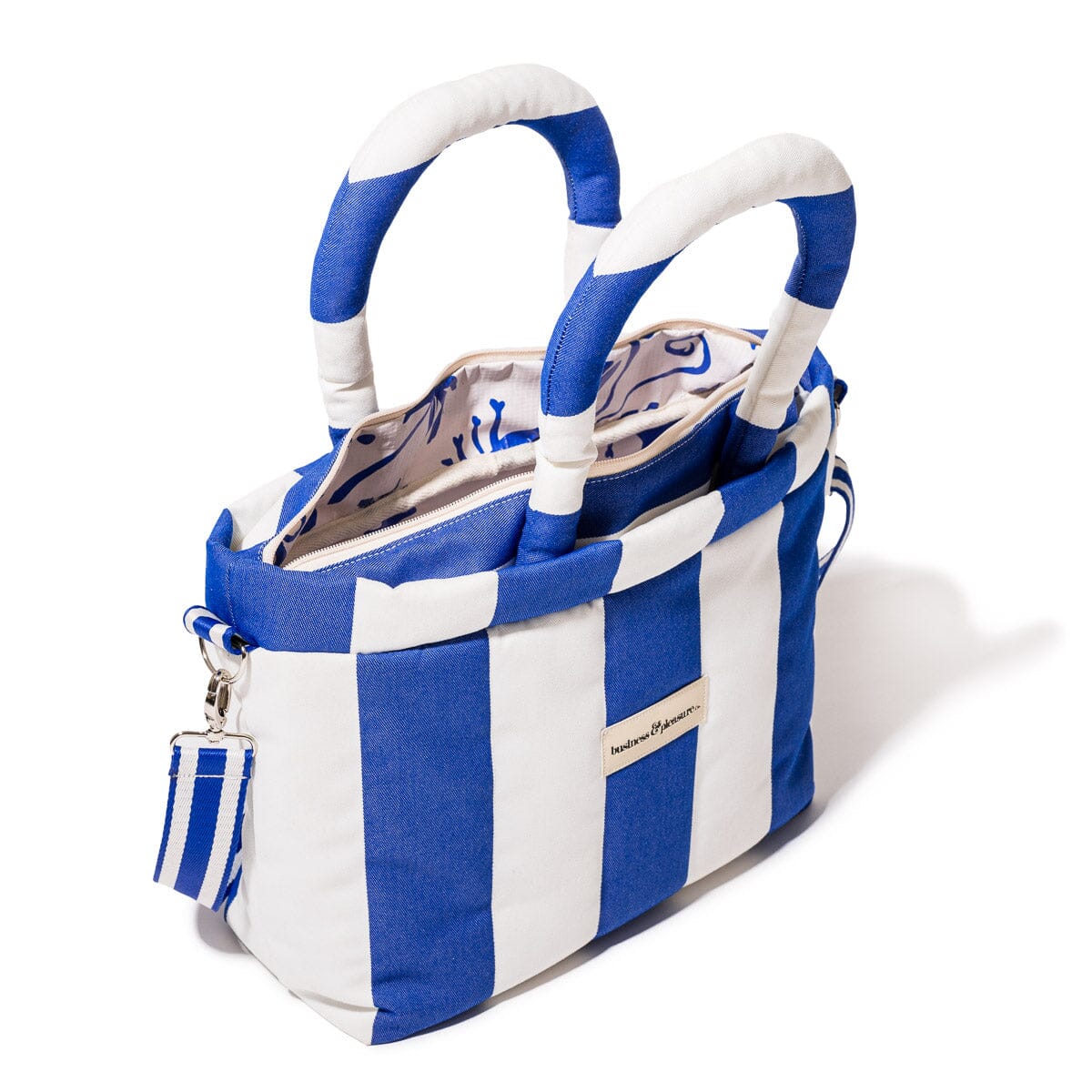 The Cloud Cooler Tote Bag - Crew Mediterranean Blue Stripe Cloud Cooler Tote Bag Business & Pleasure Co. 