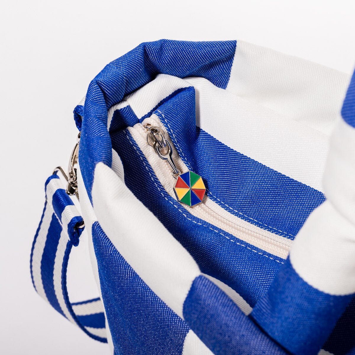 The Cloud Cooler Tote Bag - Crew Mediterranean Blue Stripe Cloud Cooler Tote Bag Business & Pleasure Co. 