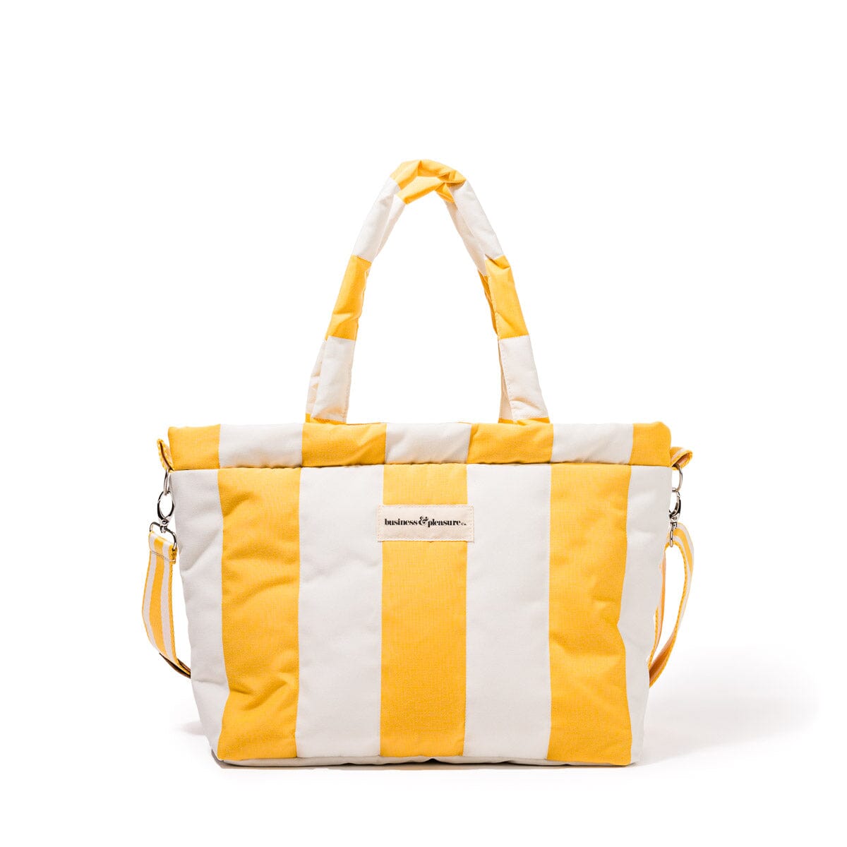 The Cloud Cooler Tote Bag - Crew Mimosa Yellow Stripe Cloud Cooler Tote Bag Business & Pleasure Co. 