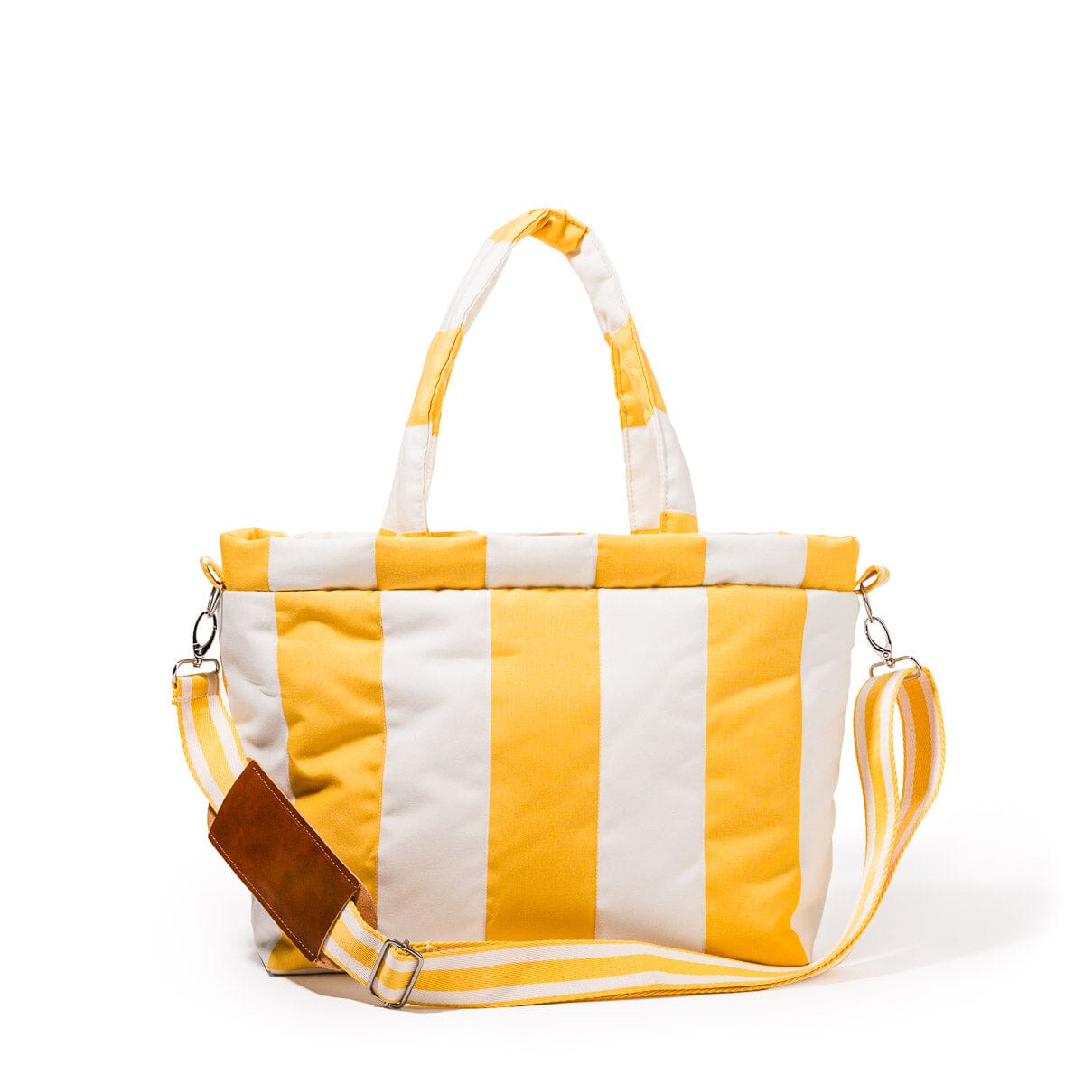 The Cloud Cooler Tote Bag - Crew Mimosa Yellow Stripe Cloud Cooler Tote Bag Business & Pleasure Co. 