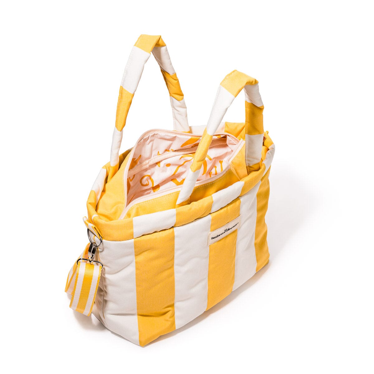 The Cloud Cooler Tote Bag - Crew Mimosa Yellow Stripe Cloud Cooler Tote Bag Business & Pleasure Co. 