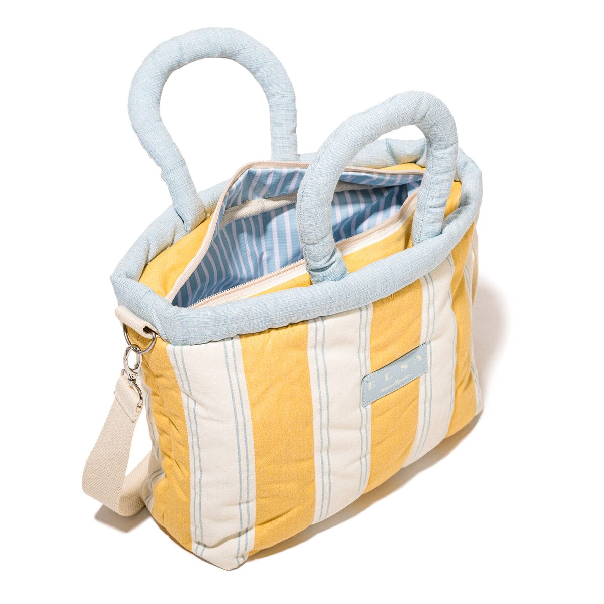 The Cloud Cooler Tote Bag - Tuuli Stripe Yellow Cloud Cooler Tote Bag Business & Pleasure Co. 