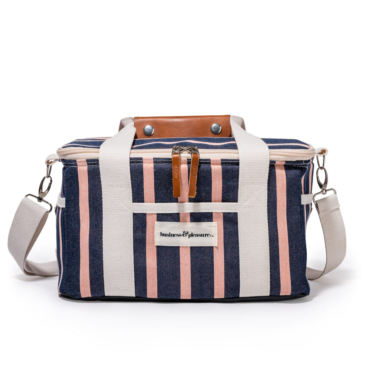The Premium Cooler Bag - Monaco Navy And Pink Stripe Premium Cooler Business & Pleasure Co 