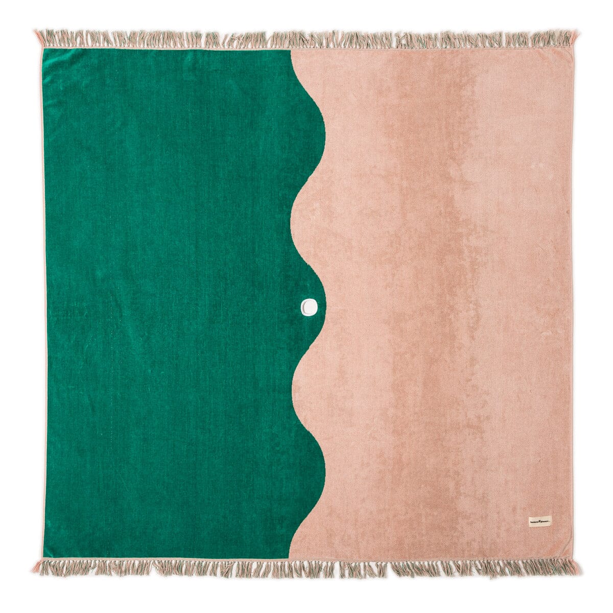 The Holiday Beach Blanket - Ocean Green And Pink Stripe Holiday Beach Blanket Business & Pleasure Co 
