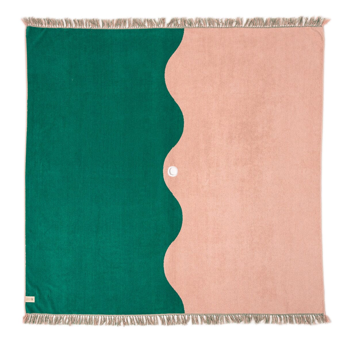 The Holiday Beach Blanket - Ocean Green And Pink Stripe Holiday Beach Blanket Business & Pleasure Co 