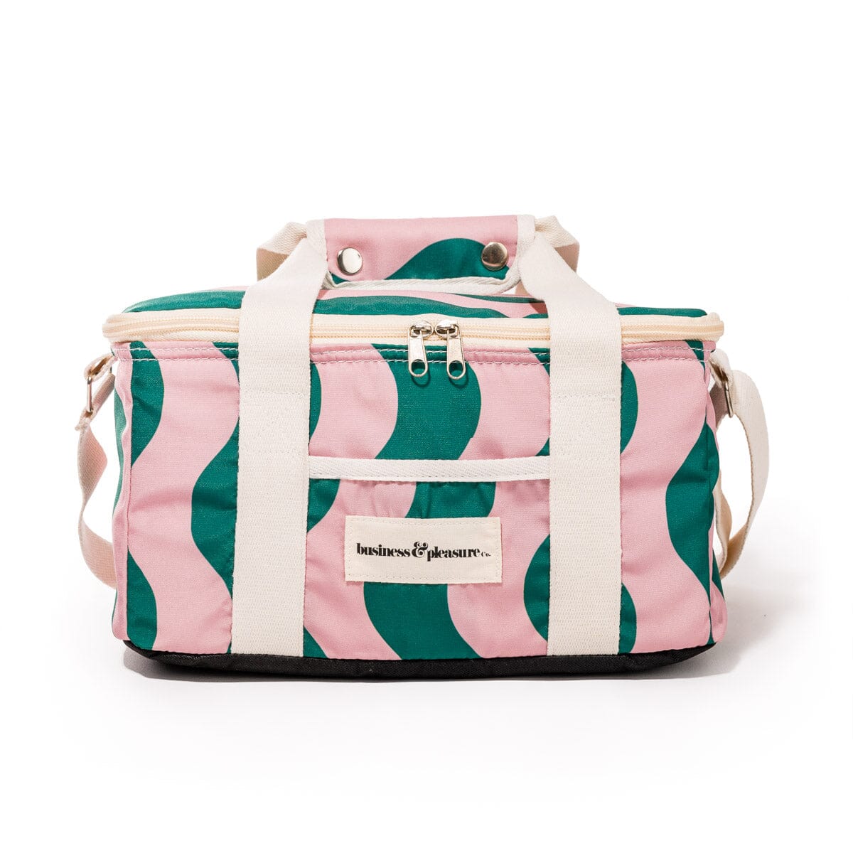 The Holiday Cooler Bag - Ocean Green And Pink Stripe Holiday Cooler Business & Pleasure Co 