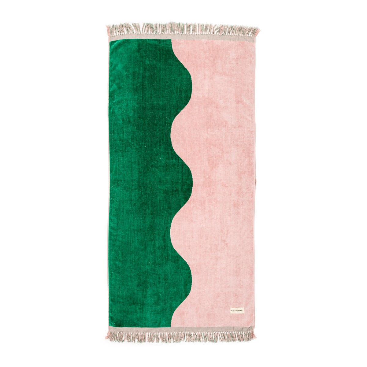 The Holiday Beach Towel - Ocean Green And Pink Stripe