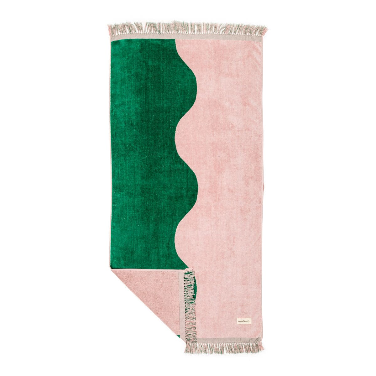 The Holiday Beach Towel - Ocean Green And Pink Stripe Holiday Beach Towel Business & Pleasure Co 