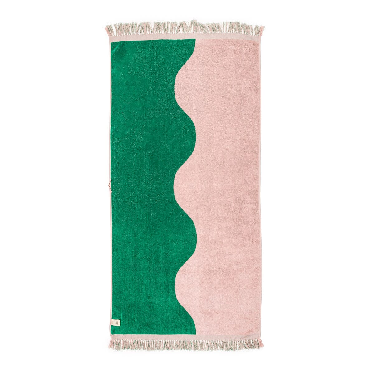 The Holiday Beach Towel - Ocean Green And Pink Stripe Holiday Beach Towel Business & Pleasure Co 