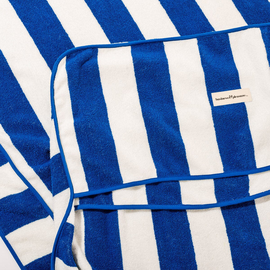 The Lounger Towel - Crew Mediterranean Blue Stripe Lounger Towel Business & Pleasure Co. 