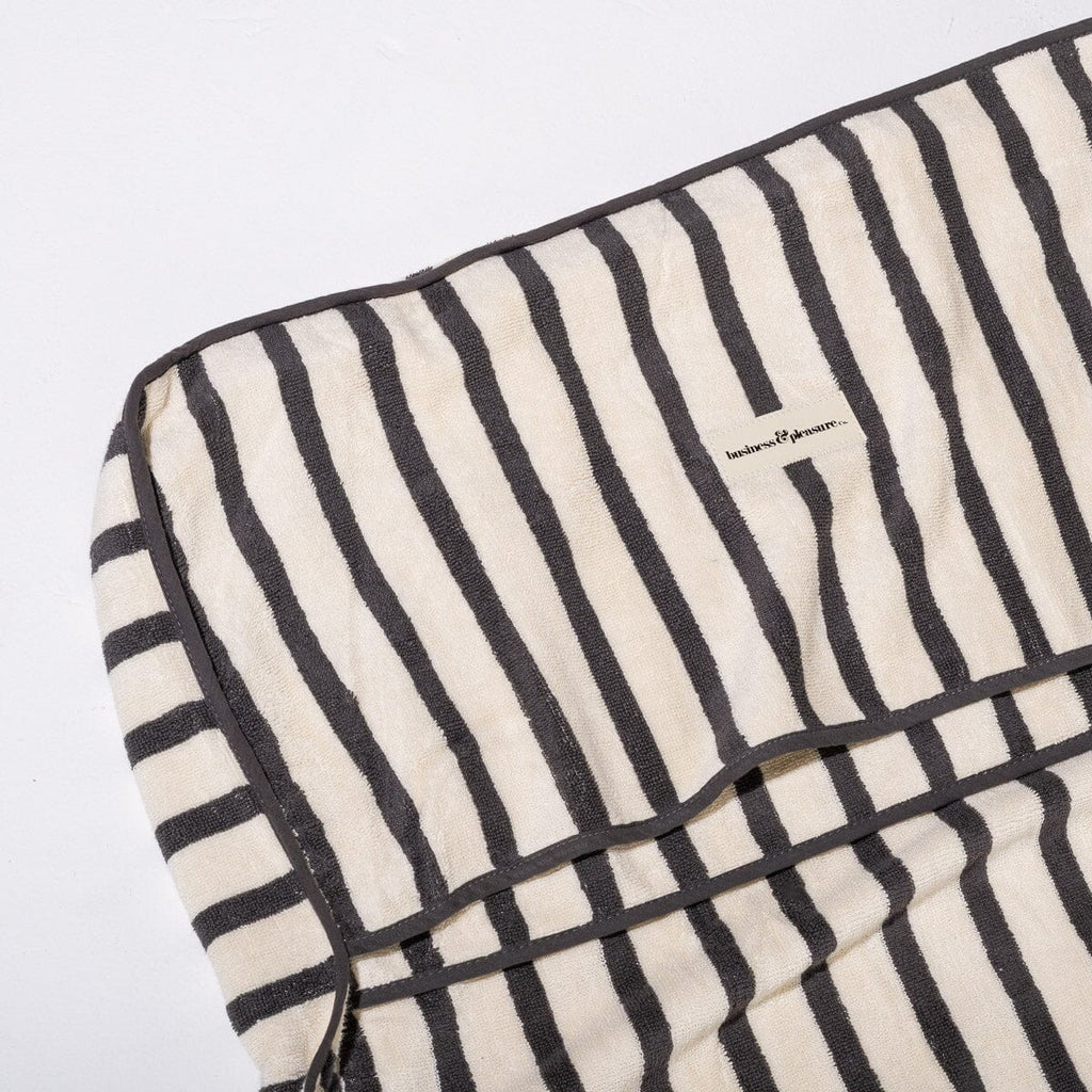 The Lounger Towel - Monaco Black Stripe Lounger Towel Business & Pleasure Co. 