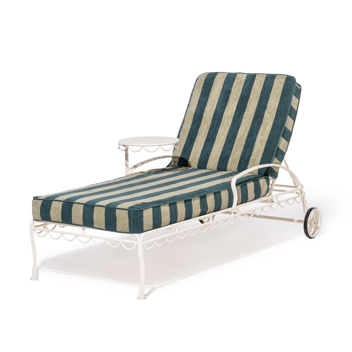The Lounger Towel - Terry Green Stripe Lounger Towel Business & Pleasure Co. 